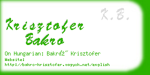 krisztofer bakro business card